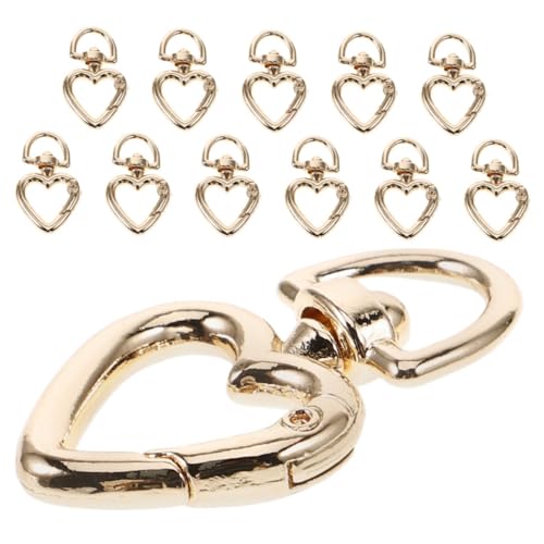 VILLFUL 12 Stück Herz Schlüsselanhänger, Kleiner Karabiner, Büro Schlüsselring, Karabinerhaken, Kettenschnalle, Clip, Geldbörsenverschluss, Schlüsselbundverschluss, Schlüsselbundring, von VILLFUL