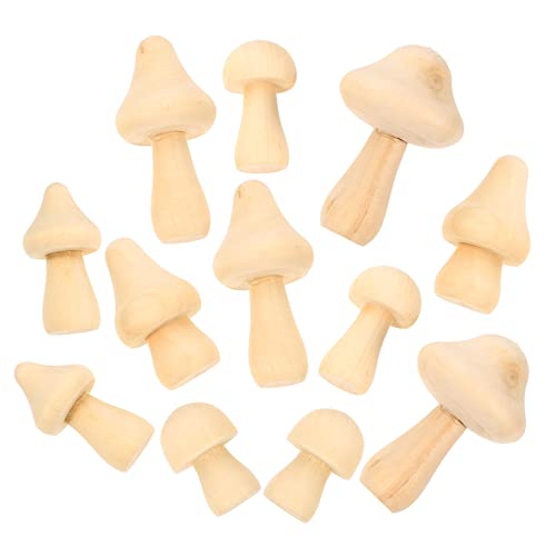 VILLFUL 12 Stück Holzpilze Unbemalt für Diy Holzfiguren für Kreative Dekoration und Hand Augen Koordination von VILLFUL