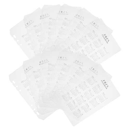 VILLFUL 12 Stück Kalender Trenner aus PP Abnehmbare Mattierte Einlagen für Binder Lochung für Notizblock und Planer Praktische Seitenseparatoren für Tägliche Nutzung von VILLFUL
