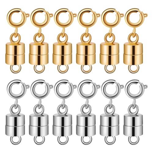 VILLFUL 12 Stück Magnetische Verschlüsse für Schmuck Zylindrische Magnetverschlüsse für Diy Schmuckverschluss Legierung Praktisch und Elegant für Schmuckherstellung von VILLFUL