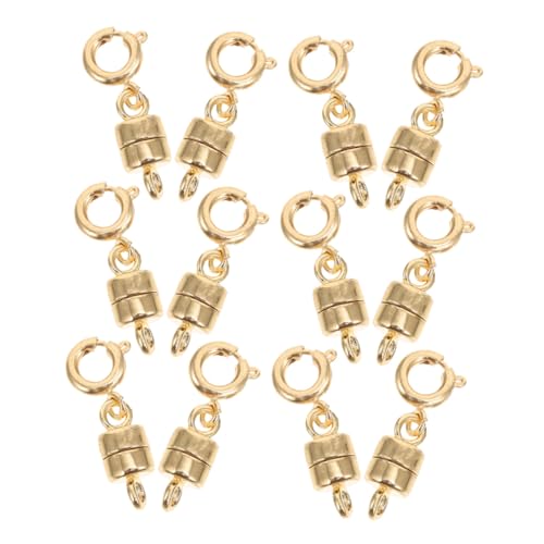 VILLFUL 12 Stück Magnetischer Schmuckverschluss aus Goldfarbenem Zuverlässiger Halteverschluss für Halsketten Armbänder und Fußkettchen für DIY Schmuckherstellung und Verlängerung von VILLFUL