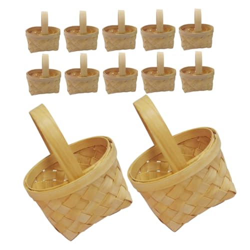VILLFUL 12 Stück Miniatürkörbchen für Dekoration Geflochtene Kleine Körbe mit Henkel für Hochzeiten Babypartys Geschenkkorb VILLFUL 12 Stück Miniatürkörbchen für Dekoration Geflochtene Kleine Körbe mit Henkel für Hochzeiten Babypartys Geschenkkorb von VILLFUL