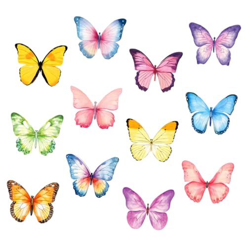 VILLFUL 12 Stück Notizaufkleber Schmetterlinge Selbstklebende Memo Pads für Büro und Schule Praktische und Dekorative Haftnotizen Stark Haftend und Repositionierbar von VILLFUL