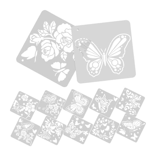 VILLFUL 12 Stück Schmetterlingsschablonen Pet Wiederverwendbare Malschablonen für Diy Journaling und Wanddekoration Vielseitige Vorlagen für Kreative Projekte und Graffiti von VILLFUL