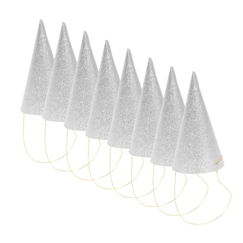VILLFUL 12 Stück Teiliges Glitzer Partyhüte Silber Mini Dreieckshüte mit Langem Band und Erwachsene Geburtstagskronen Festliche Kopfbedeckung für Geburtstagsfeiern und VILLFUL 12 Stück Teiliges Glitzer Partyhüte Silber Mini Dreieckshüte mit Langem Band und Erwachsene Geburtstagskronen Festliche Kopfbedeckung für Geburtstagsfeiern und von VILLFUL