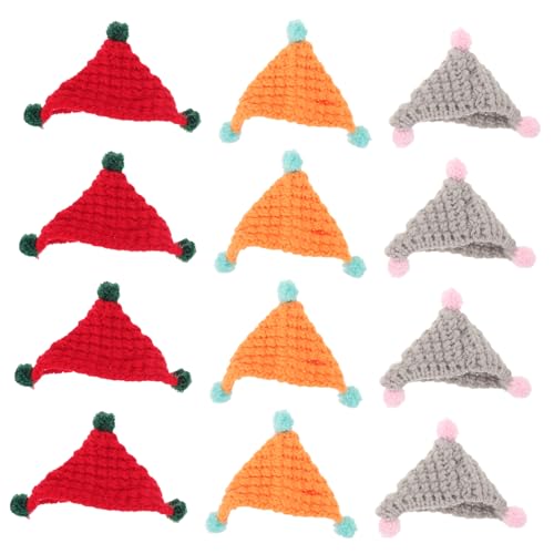 VILLFUL 12 Stück Teiliges Mini Handgehäkelte Puppenhüte aus Wollgarn Miniatur Beanies für DIY Bastelarbeiten Festliche Dekorationen in Rot Orange VILLFUL 12 Stück Teiliges Mini Handgehäkelte Puppenhüte aus Wollgarn Miniatur Beanies für DIY Bastelarbeiten Festliche Dekorationen in Rot Orange von VILLFUL