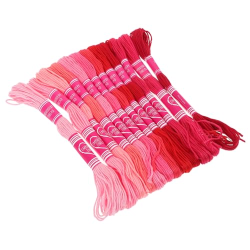 VILLFUL 12 Stück Teiliges Set Hochwertiger Stickgarne Rot Tragbare Multifunktions Stickfäden für Diy Projekte Kleidung und Kreative Näharbeiten von VILLFUL