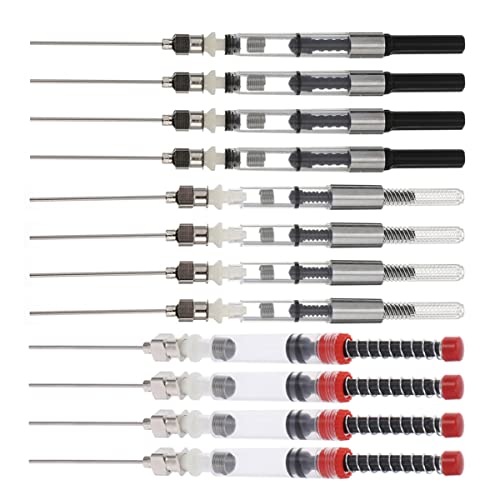 VILLFUL 12 Stück Teiliges Tintenabsorber für Füllfederhalter Praktischer Tinten in Rot Silber und Schwarz Einfaches Nachfüllen und Ergonomisches Design für Müheloses Arbeiten von VILLFUL