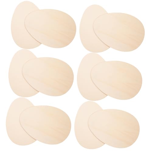 VILLFUL 12 Stück Unlackierte Holz Eier für Ostern DIY Bastelornamente zum Bemalen und Dekorieren für Familie für Frühlingsfeste und Partys von VILLFUL