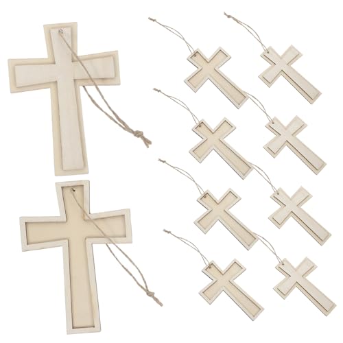 VILLFUL 12 Stück Unlackierte Holz Kreuze für Diy Bastelprojekte Kreative Holzformen für Robustes Material für Schule und Heimdekoration von VILLFUL