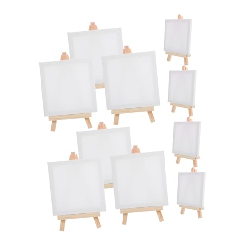 VILLFUL 12 Teilige Kinderstaffelei, Dekorative Leinwandstaffelei, Kleines Bastelzubehör, Zarte Kleine Staffelei, Malleinwand Und Staffelei, DIY Leermalrahmen, Multifunktionale von VILLFUL