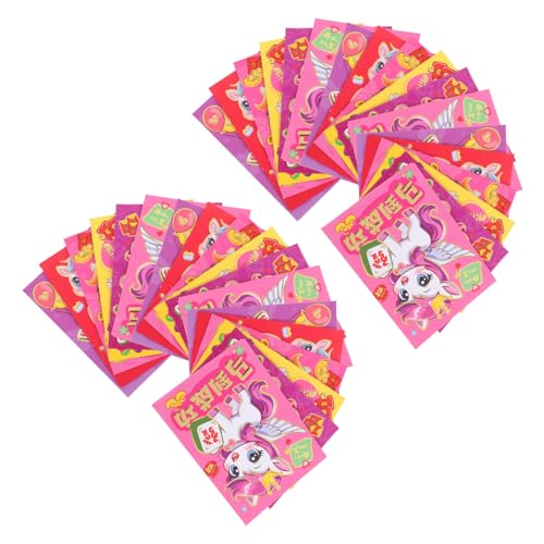 VILLFUL 120 Stück Chinesische Rote Geldumschläge Jahr Des Pferdes Lunar Year Umschläge mit Cartoon Pferde Motiv Langlebige Papierqualität Stilvolle Geschenkverpackung für Frühlingsfest und von VILLFUL