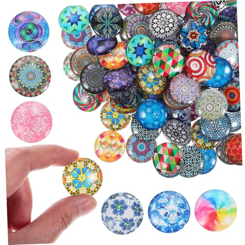 VILLFUL 120 Stück Glass Cabochons im Mixed Style Runde Schmuckanhänger für DIY Bastelarbeiten für Ohrringe und Schlüsselanhänger VILLFUL 120 Stück Glass Cabochons im Mixed Style Runde Schmuckanhänger für DIY Bastelarbeiten für Ohrringe und Schlüsselanhänger von VILLFUL