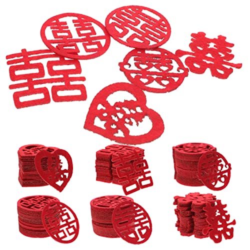 VILLFUL 120 Stück Mini Doppelglück Tischdekoration, Hochzeitskonfetti, Streudekorationen, Chinesisches Hochzeitsstreukonfetti, Dekoratives Konfetti, Hochzeitsparty Tischdekoration von VILLFUL