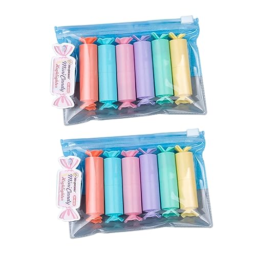 VILLFUL 12Stücke Bunte Süßigkeiten Highlighter Stifte Schnelltrocknende Marker für Schüler und Bürobedarf Hervorheben von Notizen und Zeichnungen von VILLFUL