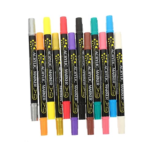 VILLFUL 12Stücke Marker Doppelspitze Wasserfeste Markierstifte für DIY Zeichnen und Haushaltsschreiber für Projekte von VILLFUL
