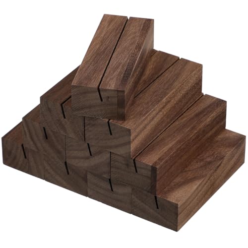 VILLFUL 12Stücke Tischkartenhalter aus Holz Rustikale Namensschild-ständer für Tischdekoration Stabiler Fotohalter für Menükarten und Tischnummern Vielseitig Einsetzbar für Hochzeiten und von VILLFUL