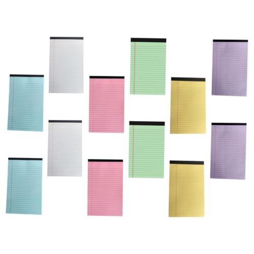 VILLFUL 12er Pack Teiliges Notizblock Farbig Liniert College Schreibblock Papier Leicht Tragbar mit Perforierungen für Notizen Aufgabenlisten und Organisation im Büro Schule und Zuhause von VILLFUL