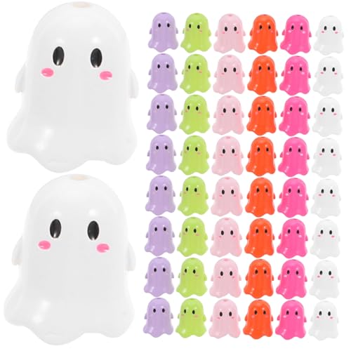 VILLFUL 13 Stücke Cartoon Geisterperlen Halloween -Armbänder Halsketten Perlen kleine Cartoon -Geisterperlen Halloween Spacer Perlen Halskettenohrring -Schlüsselkettenperlen Acryl von VILLFUL