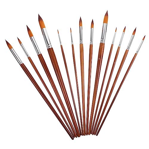 VILLFUL 13 Stücke Nylon Pinselset Für Öl Und Aquarellmalerei Wiederverwendbare Pinsel Kunst Pinsel Für Künstler Und Kunststudenten Langlebig Und Präzise Für Details Und Feine von VILLFUL