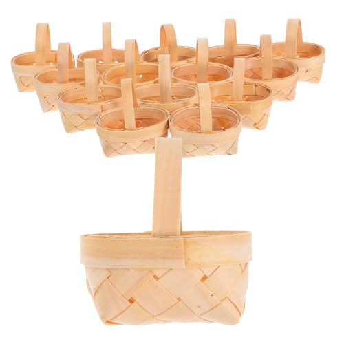 VILLFUL 14 Stück Teiliges Mini Flechtkorb Handgefertigte Kleine Holzkörbe mit Griff Bauernhausstil Aufbewahrungskörbe für Hochzeit Süßigkeiten Basteln und Partygeschenke VILLFUL 14 Stück Teiliges Mini Flechtkorb Handgefertigte Kleine Holzkörbe mit Griff Bauernhausstil Aufbewahrungskörbe für Hochzeit Süßigkeiten Basteln und Partygeschenke von VILLFUL