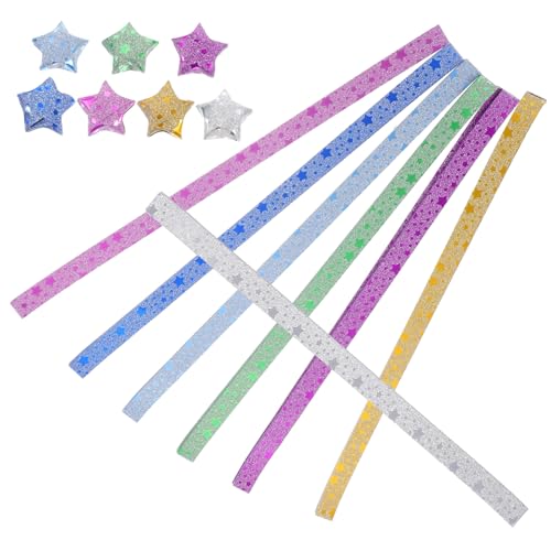 VILLFUL 140 Stück Fünfzackige Origami Sterne, Farbiges Origami Papier, Origami Stern Papierstreifen, Papiersterne, Origami Papierstreifen Zum Basteln, Origami Papier, Weihnachten, Origami von VILLFUL