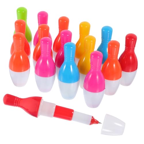 VILLFUL 15 Stück Bowlingkugel Stift Bowlingstift Farbe Karikatur Neuheit Signierstifte Bowling-Kugelschreiber Stifte für Jungen Stift süßer Cartoon einziehbare Cartoon-Stifte Cartoon Stift von VILLFUL