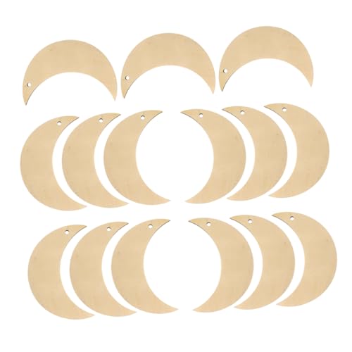 VILLFUL 15 Stück Mondchips Holzverzierungen Holzhandwerk unfertige Holzscheiben Holz zum Basteln Mondgeformte unvollendetes Handwerk leere Holzscheiben zum Basteln Beige VILLFUL 15 Stück Mondchips Holzverzierungen Holzhandwerk unfertige Holzscheiben Holz zum Basteln Mondgeformte unvollendetes Handwerk leere Holzscheiben zum Basteln Beige von VILLFUL