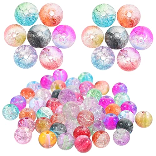 VILLFUL 150 Stück Glasperlenschnur, Crackle Perlen Zur Schmuckherstellung, Glasperlen Zur Armbandherstellung, Bastelperlen, Schmuckperlen, Schmuckherstellungsperlen, Lose Perlen, Crackle von VILLFUL
