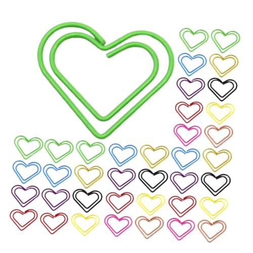 VILLFUL 150 Stück Herzförmige Bunte Büroklammern Kleine Metallklammern für Notizen und Dokumente Kreative Love Heart Clips für Büro Schule Geschenkidee Praktisch und Tragbar von VILLFUL