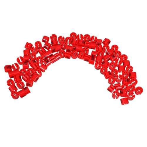 VILLFUL 150 Stück Rote Kunststoff-etiketten für Kleiderbügel Vielseitige Robuste Schilder für Bekleidungsgeschäfte und Lagerverwaltung von VILLFUL