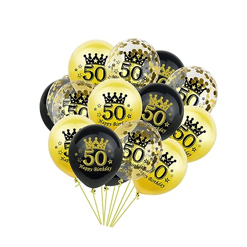 VILLFUL 15st Party Liefert Luftballons Pailletten Latexballons Partydekorationen Zum 50-jährigen Jubiläum Latexballons Zum Geburtstag Konfettiballons Zum Geburtstag Partybedarf Emulsion von VILLFUL