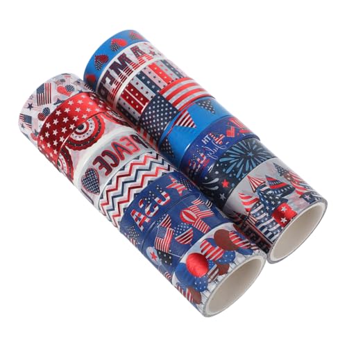 VILLFUL 16 Rollen Washi Tape im Independence Day Design Dekoratives Klebeband mit Patriotischen Sternen für Scrapbooking Journals und Geschenkverpackungen von VILLFUL