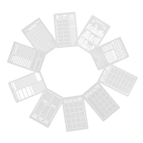 VILLFUL 16 Stück Teiliges Wiederverwendbares Pet-schablonenset für Tagebuchzeichnungen Kompatibel mit Diversen Stiften Robustes Malvorlagen DIY Kalender Notizbücher Scrapbooking und VILLFUL 16 Stück Teiliges Wiederverwendbares Pet-schablonenset für Tagebuchzeichnungen Kompatibel mit Diversen Stiften Robustes Malvorlagen DIY Kalender Notizbücher Scrapbooking und von VILLFUL