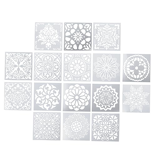 VILLFUL 16 Stück Wiederverwendbare Mandala Schablonen DIY Malvorlagen für Kreative Kunstwerke Geeignet für Wände Böden und Mehr von VILLFUL