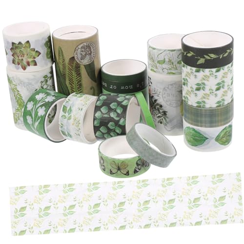 VILLFUL 18 Rollen Retro Literaturjournal Aufkleber Und Washi Tape Dekorationsmaterialien (Mint Story) 18 Stück/Box 2 M/Rolle Dekorative Klebebänder Washi Tape Ästhetisches Dekoratives von VILLFUL