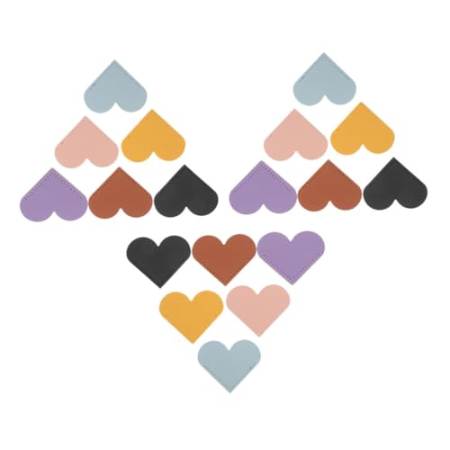 VILLFUL 18 Stück Leder-Herz-Lesezeichen Lesezeichen für Buchliebhaberinnen farbige Eckenabdeckungen in Herzform tragbare heart bookmarks Bunte Buchecken PU-Leder von VILLFUL