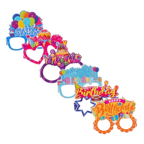 VILLFUL 18 Stück Teiliges Geburtstagsparty Brillen Lustige Papierbrillen Foto Requisiten für Happy Birthday Dekoration Party Accessoires für Erwachsene von VILLFUL