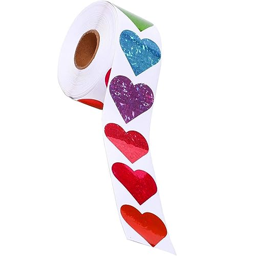 VILLFUL 1Rolle Herzaufkleber für Lehrer Farbiges Selbstklebende Brötchen Sticker für DIY Handwerk Schulbedarf und Kreative Projekte von VILLFUL