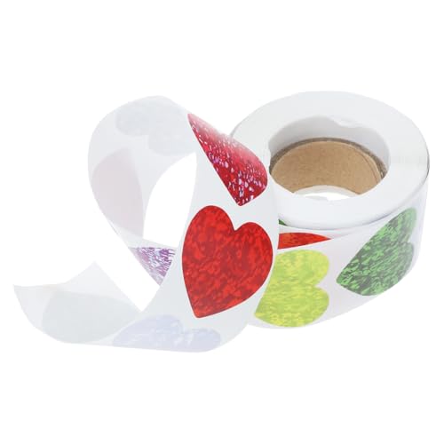 VILLFUL 1Rolle Herzförmige Dichtungsaufkleber DIY Geschenketiketten für Valentinstag Hochwertige Selbstklebende Sticker für Kreative Verpackungen und Bastelprojekte von VILLFUL