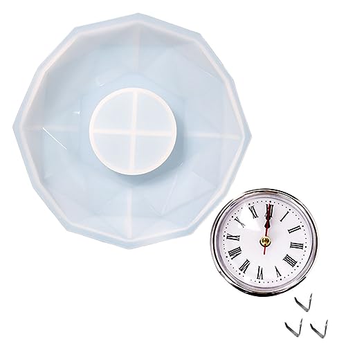 VILLFUL 1Satz DIY Silikonform für Polygon Uhr Epoxidharz Gießform mit Ziffernblatt und Clips Praktische Wiederverwendbare Bastelmaterialien für Projekte VILLFUL 1Satz DIY Silikonform für Polygon Uhr Epoxidharz Gießform mit Ziffernblatt und Clips Praktische Wiederverwendbare Bastelmaterialien für Projekte von VILLFUL