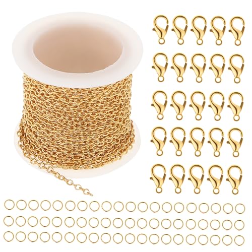 VILLFUL 1Satz Schmuckherstellungszubehör mit Karabinerverschlüssen Offenen Ringen und Ketten für Kreative DIY Projekte Goldfarbenes Zubehör für Elegantes Design und Einfache Handhabung VILLFUL 1Satz Schmuckherstellungszubehör mit Karabinerverschlüssen Offenen Ringen und Ketten für Kreative DIY Projekte Goldfarbenes Zubehör für Elegantes Design und Einfache Handhabung von VILLFUL