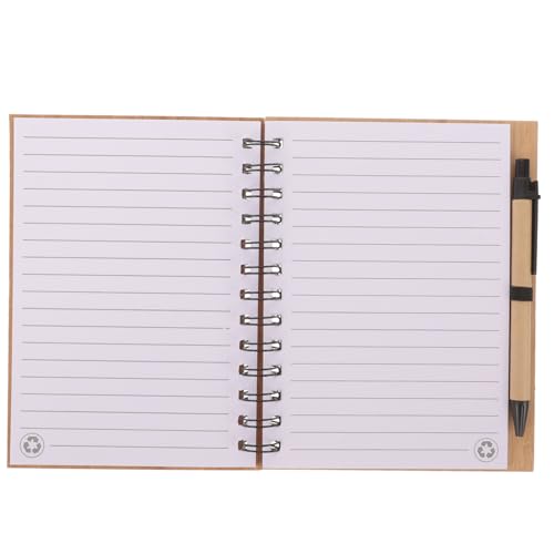 VILLFUL 1Satz Tragbares Notizbuch mit Spiralbindung und Bambusdeckel Praktischer Memo Block mit Stift für Tägliche Planung und Notizen für Schule und Büro VILLFUL 1Satz Tragbares Notizbuch mit Spiralbindung und Bambusdeckel Praktischer Memo Block mit Stift für Tägliche Planung und Notizen für Schule und Büro von VILLFUL