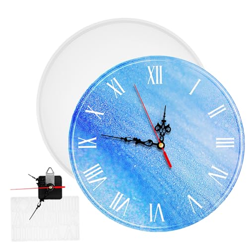 VILLFUL 1Satz Uhrenform Silikon für DIY Bastelarbeiten Runde Epoxidharz Uhrform mit Römischen Ziffern Langlebig und Wiederverwendbar für Handgefertigte Uhren und VILLFUL 1Satz Uhrenform Silikon für DIY Bastelarbeiten Runde Epoxidharz Uhrform mit Römischen Ziffern Langlebig und Wiederverwendbar für Handgefertigte Uhren und von VILLFUL