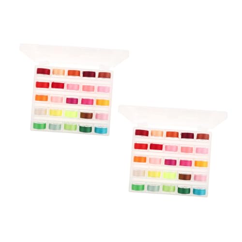 VILLFUL 2 Karton Nähmaschinenspulen Set mit Farbigem Polyesterfaden Transparente Kunststoff bobbinbox Langlebig und Kompatibel für Heim Handnähmaschinen Praktisches Nähzubehör VILLFUL 2 Karton Nähmaschinenspulen Set mit Farbigem Polyesterfaden Transparente Kunststoff bobbinbox Langlebig und Kompatibel für Heim Handnähmaschinen Praktisches Nähzubehör von VILLFUL
