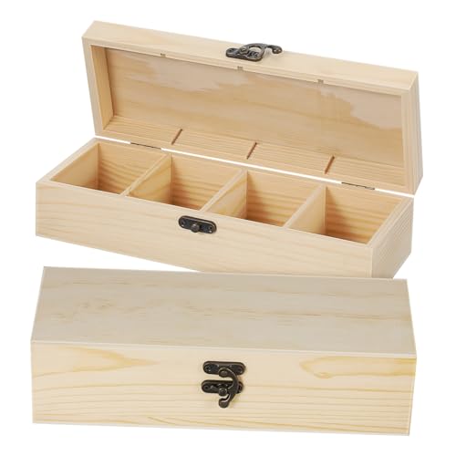 VILLFUL 2 Kleine Holzbox mit Fächern Holz Aufbewahrungsbox für Schmuck und Kleinteile Dekorative Organizerbox für Zuhause und Büro VILLFUL 2 Kleine Holzbox mit Fächern Holz Aufbewahrungsbox für Schmuck und Kleinteile Dekorative Organizerbox für Zuhause und Büro von VILLFUL