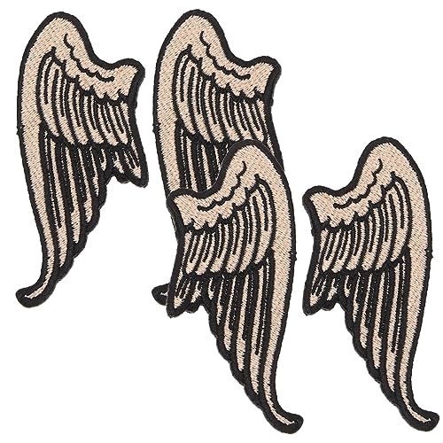 VILLFUL 2 Paar Cartoon Flügel Zubehör, Flügel Aufnäher, Flügel Applikation, Kleiderflicken, Nähflicken, Applikationen, Bestickte Aufnäher, Kleiderapplikation, Stoffflicken Für Kleidung von VILLFUL
