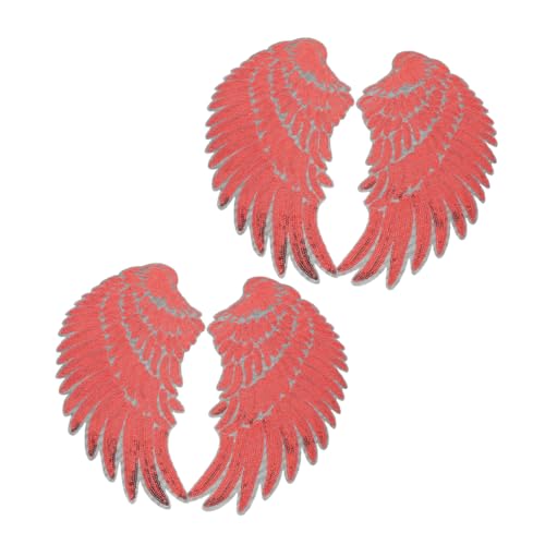 VILLFUL 2 Paar DIY Pailletten-flügel-applikationen, Selbstklebende Dekorative Patches, Kleidungszubehör Für Jacken, Rucksäcke Und Urlaubskostüme, Rot VILLFUL 2 Paar DIY Pailletten-flügel-applikationen, Selbstklebende Dekorative Patches, Kleidungszubehör Für Jacken, Rucksäcke Und Urlaubskostüme, Rot von VILLFUL
