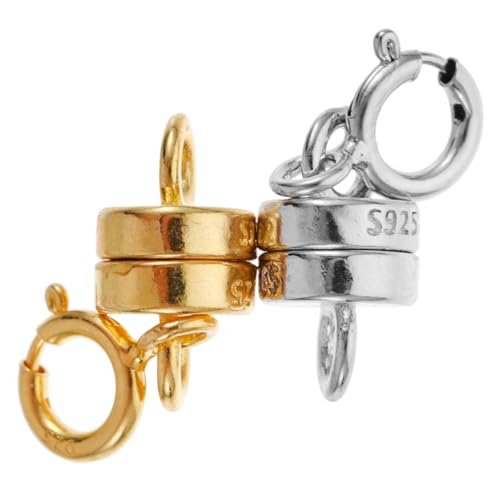 VILLFUL 2 Paar S925 Verlängerungskette Schmuck DIY Zubehör Magnetische Halskettenverschlüsse Und Verschlüsse Halskette Magnetverschluss Schmuckverschlüsse Magnetverschlüsse Für Schmuck von VILLFUL