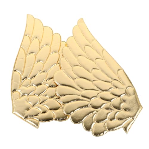 VILLFUL 2 Paare Goldene Engelsflügel Patches Große Bestickte Aufnäher für Diy Rucksäcke und Dekorationen Einfach Aufzubringen und Vielseitig Einsetzbar von VILLFUL